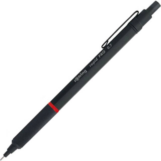 Rotring Rapid Pro Mechanical Matte Black or Metallic Silver HB Pencil or Pen - Black / Mechanical Pencil, 0.7 mm