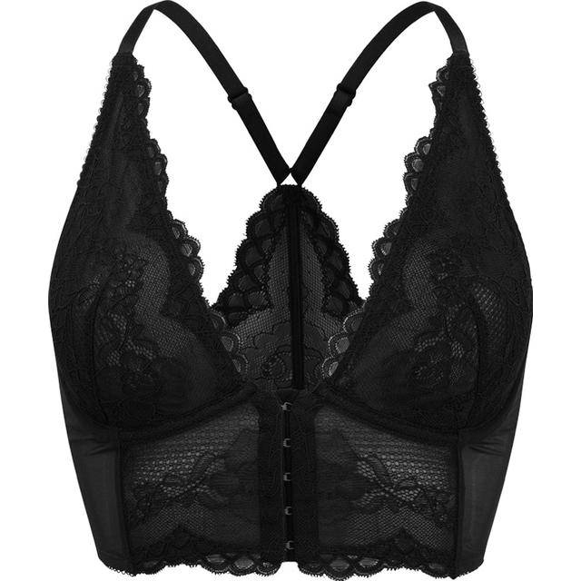 Gossard Womens Superboost Lace Deep V Bralette - Black Polyamide - Size 34B