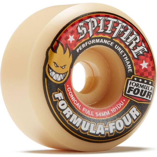 Spitfire Formula Four 101A Conical Skateboard Wheels 4-pack (54mm - White/Black/Red)