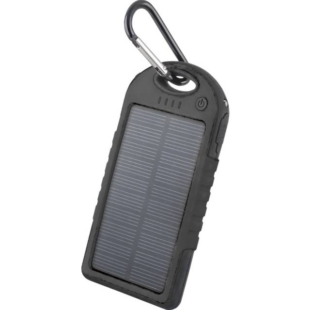 Forever 5000 mAh Solar Powerbank m. solcelle, Sort
