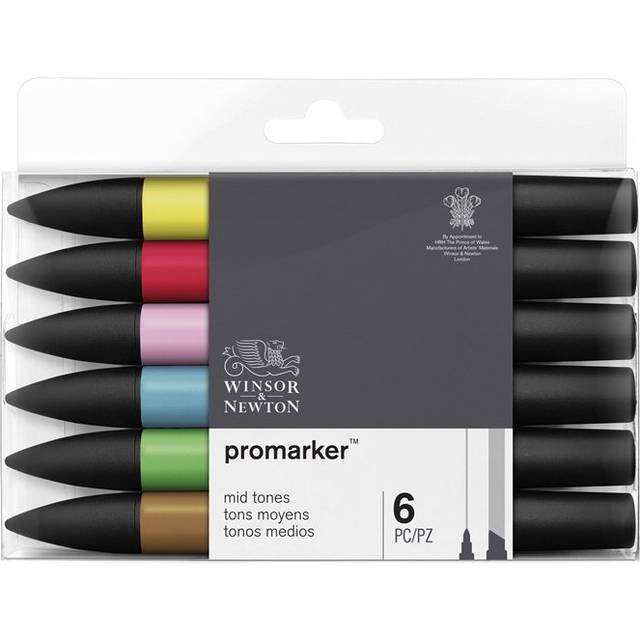 Winsor & Newton Promarkers Set of 6 - Mid Tones