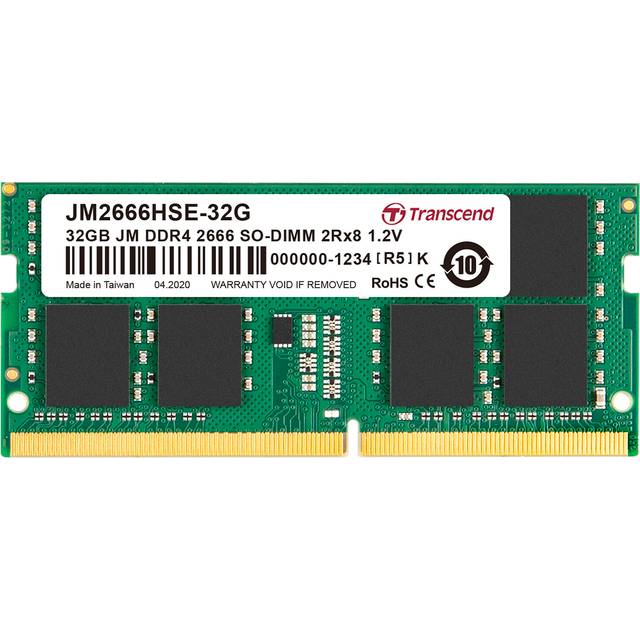 Transcend JetRAM - DDR4 - modul - 32 GB - SO DIMM 260-pin - 2666 MHz / PC4-21300 - CL19 - 1.2 V - ej buffrad - icke ECC