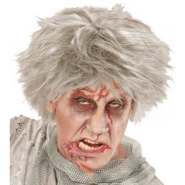 Kort Zombie Grå Peruk - One size