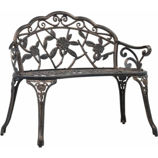 vidaXL Bistro Bench 100cm Bronze Cast Aluminium - Brown