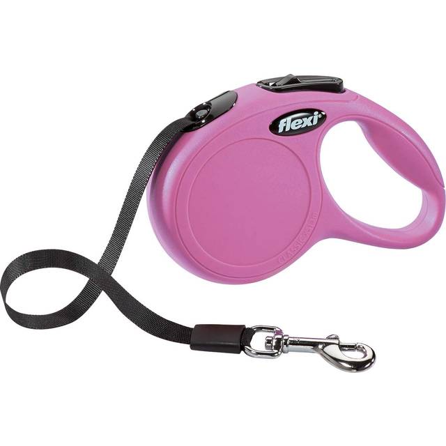 Flexi Rullkoppel New Classic Tape, 3m, XS, max 12kg, Rosa