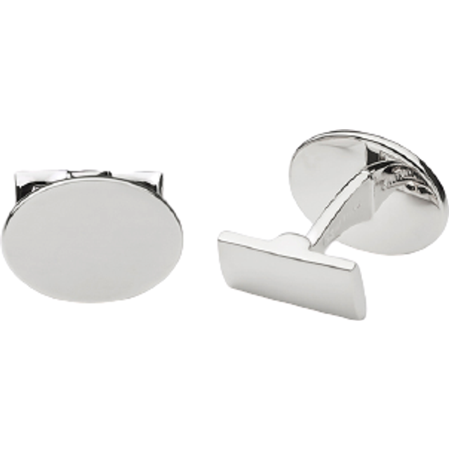 Skultuna Cuff Links Black Tie Collection Oval Silver