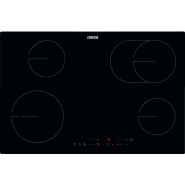 Zanussi ZHRN883K 80cm 4 zone ceramic, including 1 dual zone and 1 extendable zone, Touch controls.