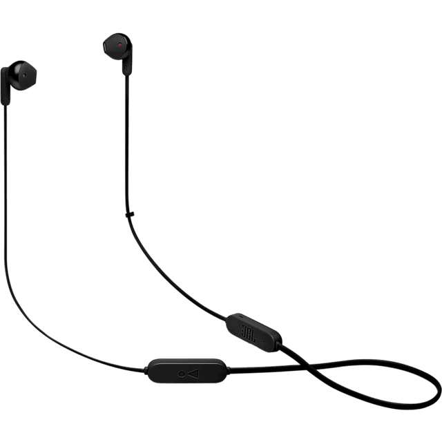 JBL Tune 215 Trådlösa bluetooth-hörlurar med mikrofon 3 knappar fjärrkontroll och platt kabel vit