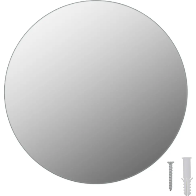 spejl uden ramme 30 cm rund glas