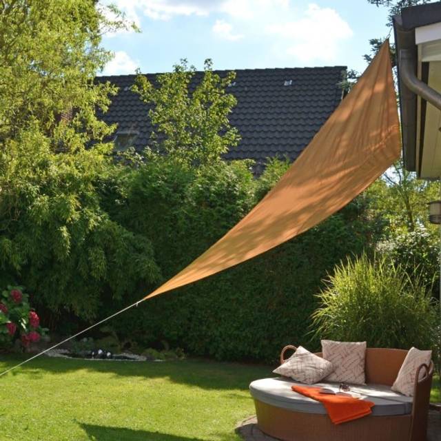 HI Solsegel trekantigt 3,6x3,6x3,6 m beige