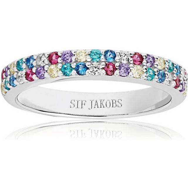 Sif Jakobs Jewellery, Accessoarer, Dam, 54 MM, Färgglad Zirkonia Silverring - gray (54 MM)