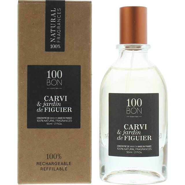100 Bon Carvi & Jardin De Figuier Cologne 50 ml Concentree De Parfum Spray (Unisex Refillable) for Men (50 ml)