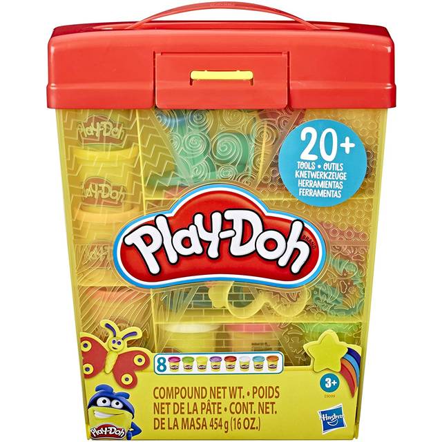 Play-Doh Large Tools and Storage Activity Set for Children Aged 3 Years and Up with 8 Non-Toxic Play-Doh Colours and 20-Plus Tools