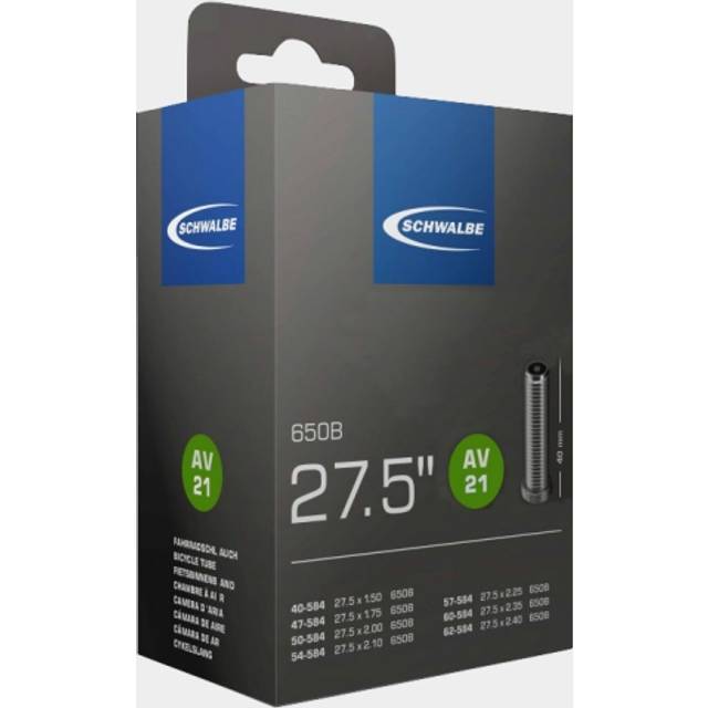 Schwalbe Bike Inner Tube, 27.5 Inch X 1.5 - 2.4 Inch (Av21)