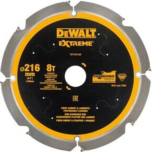 Dewalt dt1473 multi material pcd fibre cement diamond saw blade 216mm x 8t