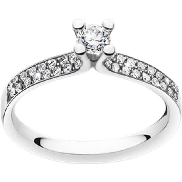 Georg Jensen Magic 18ct White Gold Diamond Solitaire Ring - 52