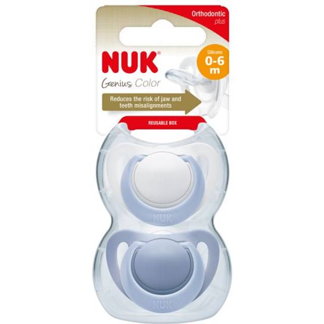 NUK napp 0-6m Genius Rose/Vit - Rosa