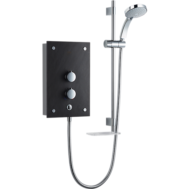 (New, Damaged Box) Mira Decor Warm Silver 9.5kw Manual Electric Shower