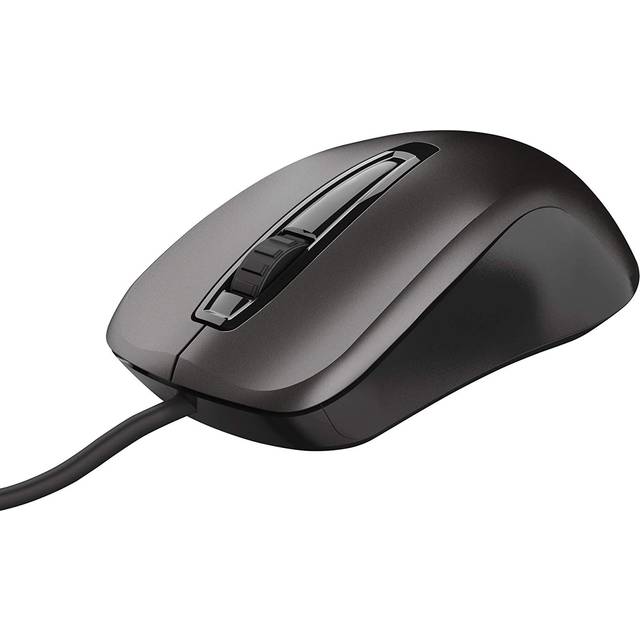 Trust 23733 Carve Wired USB Mouse (3 Buttons and Scroll Wheel, 1200 DPI, Right and Left Hand Use, PC/Laptop, Windows, Chrome OS, Mac OS) Black