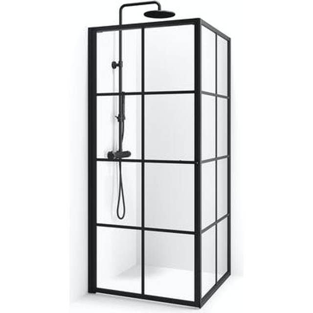 Macro Design Duschhörna Empire Swing Med Spröjs (Mattsvart/90x90 cm/Klarglas)