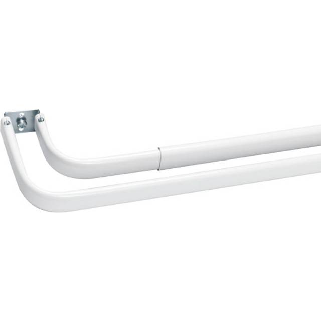 Gardinskena  Kirsch Dubbel 90-160Cm Väggsvstånd 9+12Cm Vit