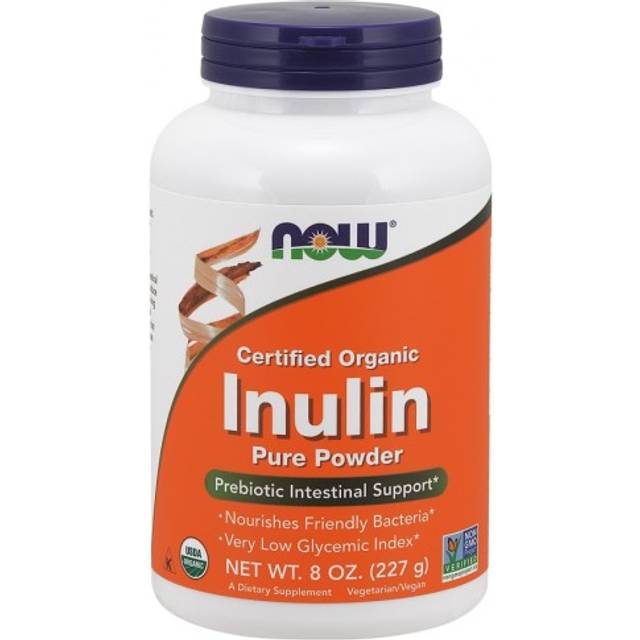 NOW Foods  Certified Organic Inulin  Prebiotic Pure Powder  8 oz (227 g)