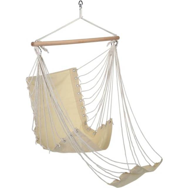 HI Hängstol med fotstöd beige bomull kanvas