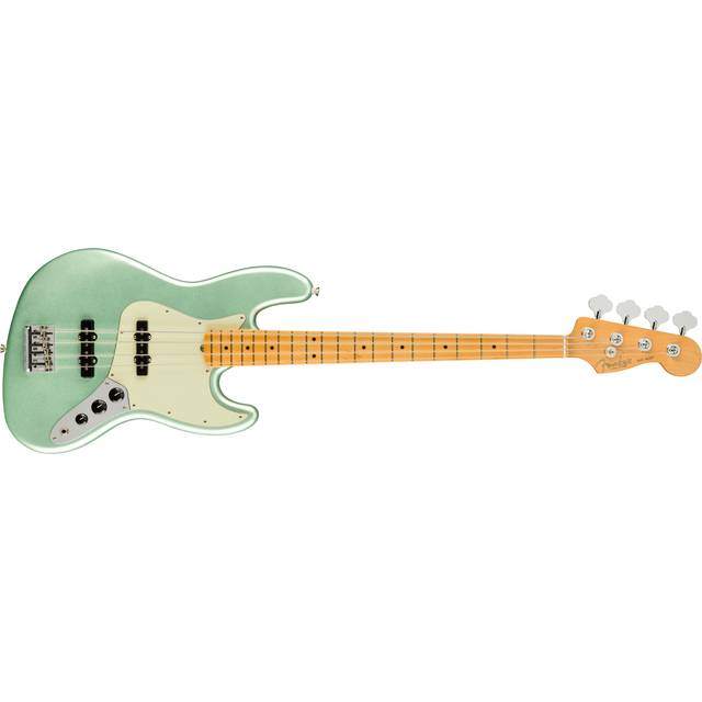 Fender American Professional II Jazz Bass 4-String Guitar with Maple Fingerboard (Dark Night) in Black/Blue