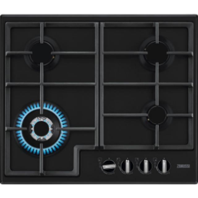 Zanussi ZGNN645K 60cm wide 4 burner gas hob with triple crown burner
