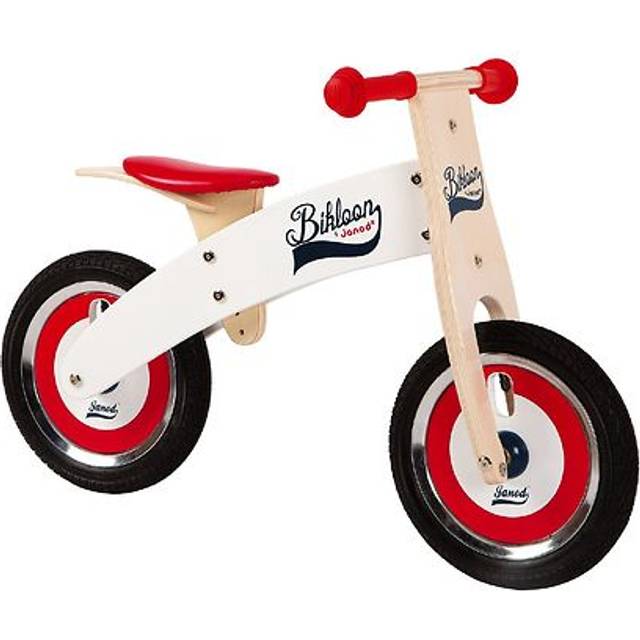 Janod - My First Wooden Little Bikloon Balance Bike - Learning Balance and Autonomy - Orange and Red - from 2 Years Old, J03263