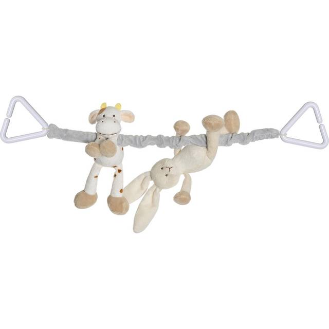 TEDDYKOMPANIET Diinglisar, Pram Hanger, Rabbit & Cow |Grå |One Size