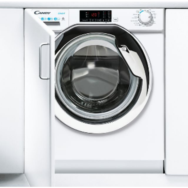 Candy CBD485D1E/1 Integrated 8Kg / 5Kg Washer Dryer with 1400 rpm - White - E Rated [Wash&Dry], D Rated [Wash Only]