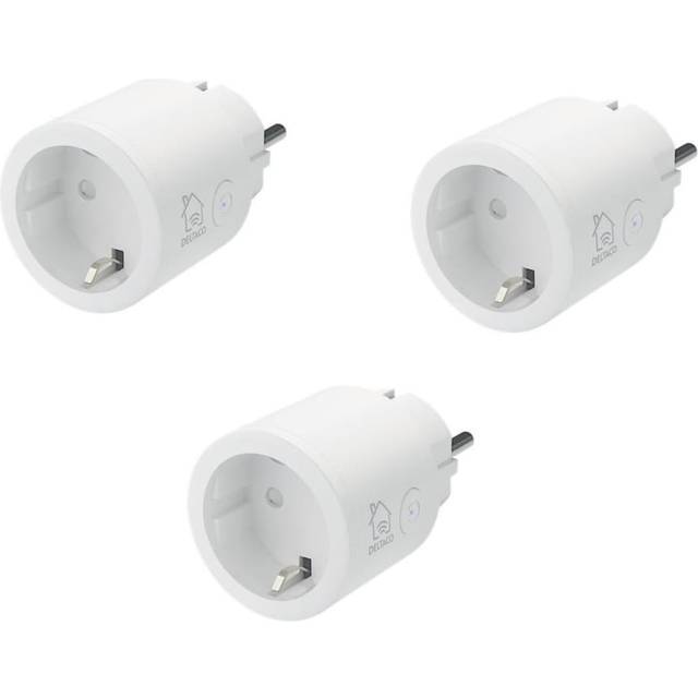 DELTACO SMART HOME strömbrytare, WiFi, 1xCEE 7/3, 10A, timer, 3-pack