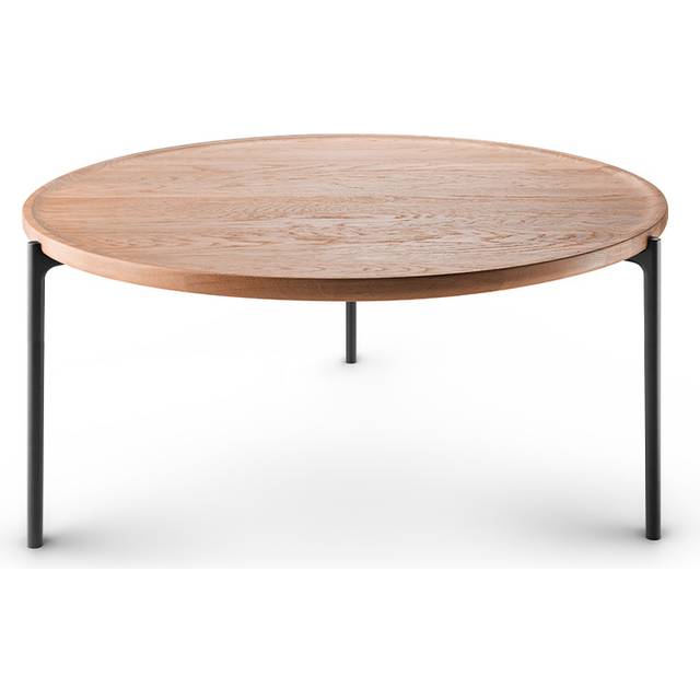 Eva Solo - Savoye Lounge Table Ø 90cm - eiche natur/geölt/H x Ø 35x90cm/Gestell Aluminium schwarz pulverbeschichtet - natural oak (35.0 x &#8960;90.0cm)