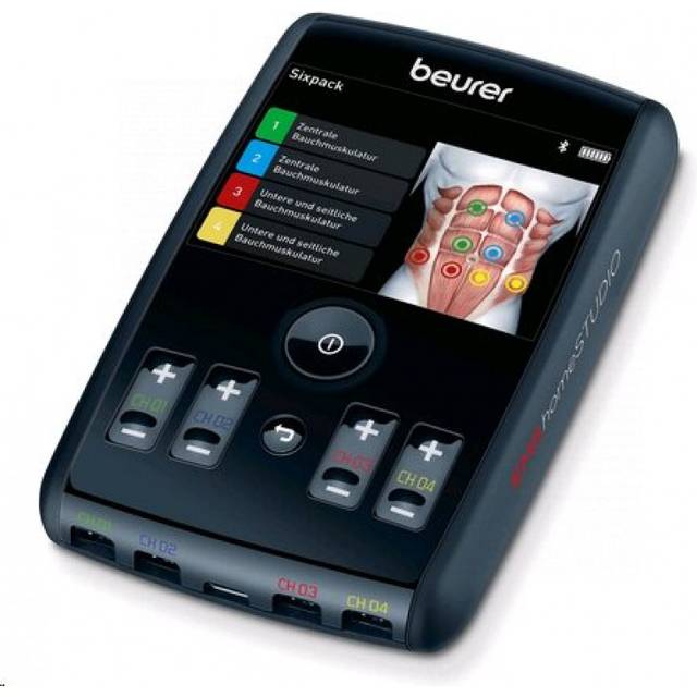 Beurer EMS homeSTUDIO muskelstimuleringsenhet, High End EMS träningsanordning för hemmet med app och virtual Coach, inklusive manschetter och elektroder