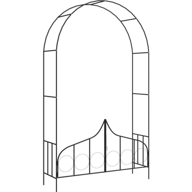 vidaXL Garden Arch with Gate Black 138x40x238 cm Iron