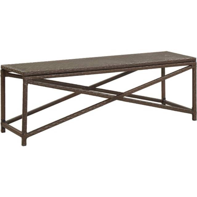 vidaXL Garden Bench 120 cm Poly Rattan Brown