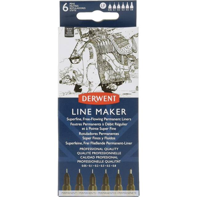 Derwent Line Maker Black Set of 6