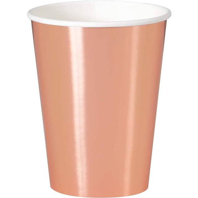 Maxi-Becher, metallic rose-gold, 8er Pack