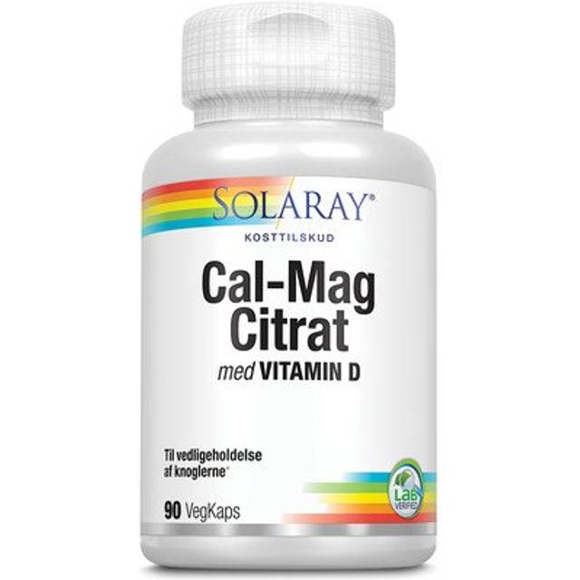 Solaray - Cal-Mag Citrat + D-vitamin - 90 kapslar