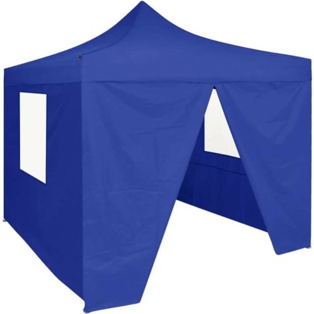vidaXL Professional Folding Party Tent with 4 Sidewalls 2x2 m Steel Cream