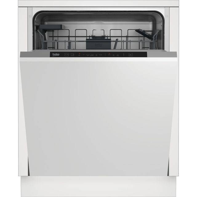 Beko DIN16430 Fully Integrated Full Size Dishwasher - Silver / Black Control Panel with Fixed Door Fixing Kit - D Rated