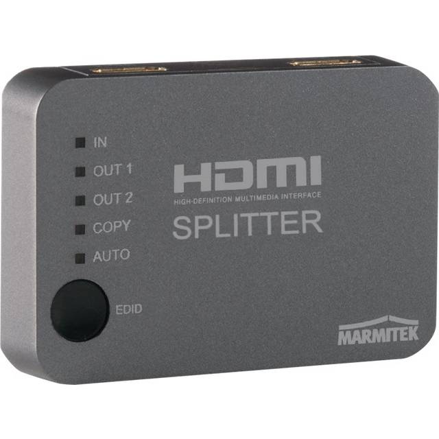HDMI Splitter 4K - Marmitek Split 312 UHD - 1 in / 2 out - Ultra HD - 3840 x 2160 60Hz - HDCP 2.2 - EDID Switch - Inbyggda Förstärkare - 4K60