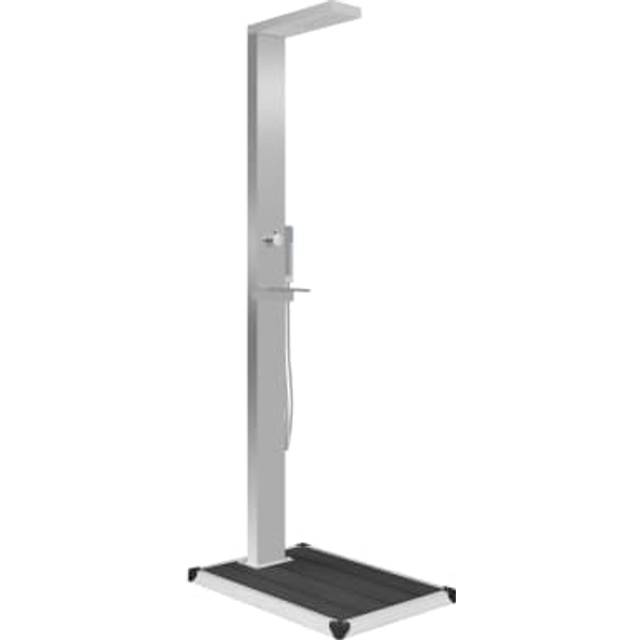 vidaXL Outdoor Shower with Tray WPC Stainless Steel Shower Panels with Bases