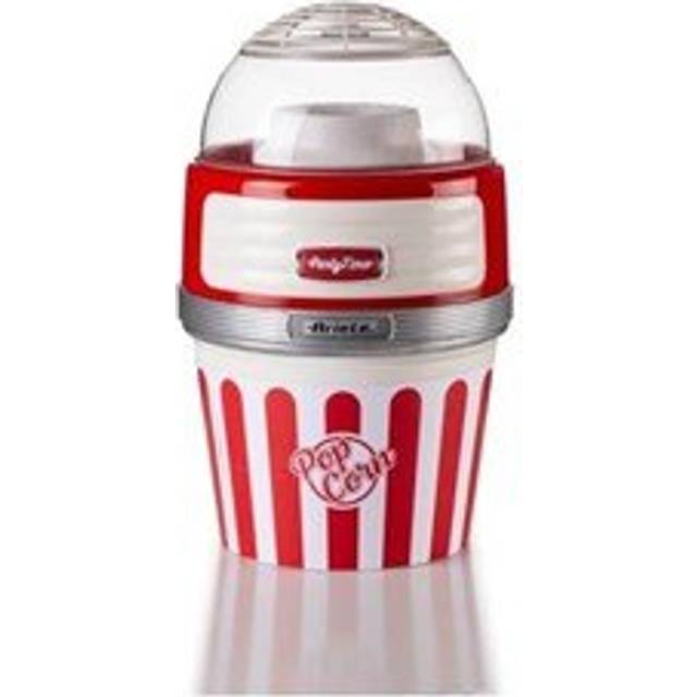 Ariete Pop Corn XL Party Time 2957, popcorn maskin med varmluftsfunktion, inklusive avtagbar skål, doseringsanordning, 60 g popcorn på 2 minuter, 1 100 W, röd
