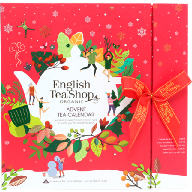 English Tea Shop Book Style Red Advent Calendar