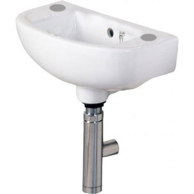 RAK Ceramics Compact Slimline Basin with 2 Tap Holes | White | 450mm