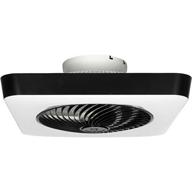 Qazqa - Square Ceiling Fan Black Incl. Dimmable led - Climo