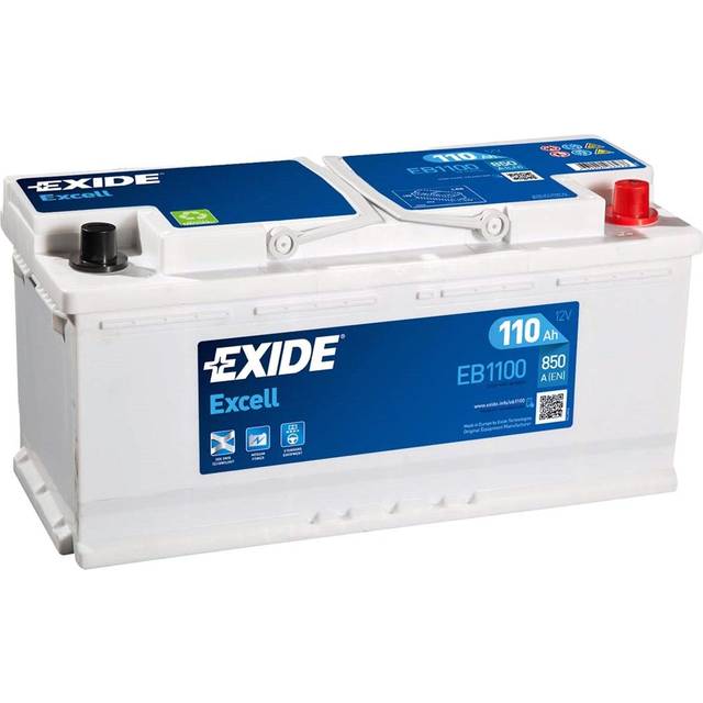 Exide Excell EB1100 110 Ah - Bilbatteri / Startbatteri - Audi - Fiat - Renault - BMW - Iveco - Peugeot - Citroen - Porsche