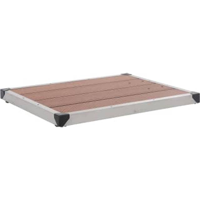 Outdoor Shower Tray wpc Stainless Steel 80x62 cm Brown Vidaxl